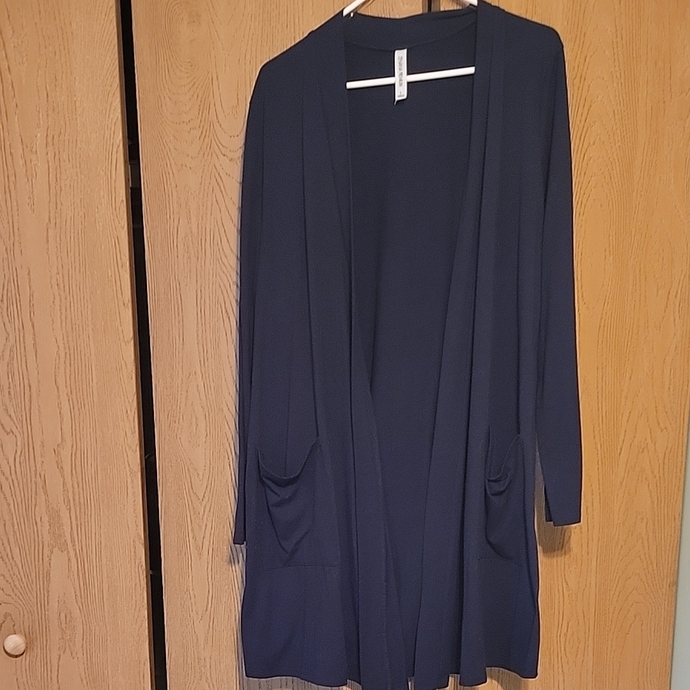 Navy Blue Open Front Cardigan